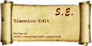 Simonics Edit névjegykártya